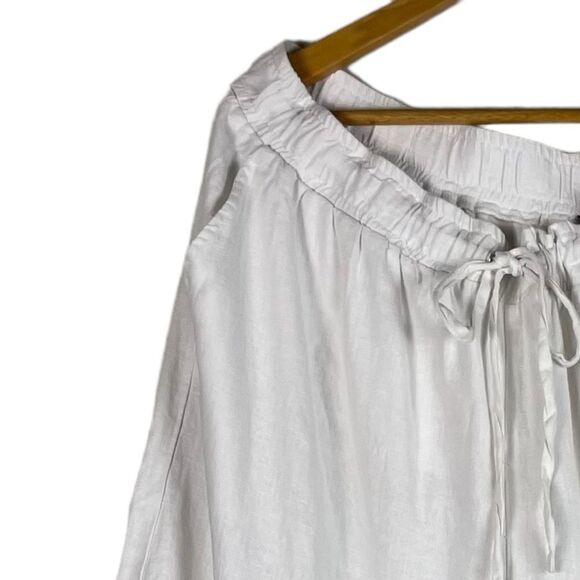 Vince Camuto Asymmetric Wide Leg Linen Blend Pants in Ultra White Size XL NEW - Picture 5 of 10